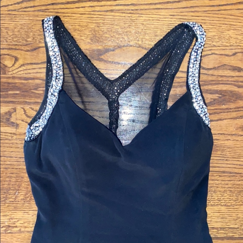 Black Gown with Crystal Beading and Sheer back